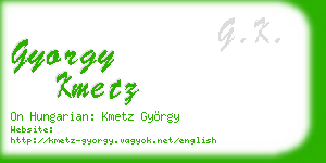 gyorgy kmetz business card